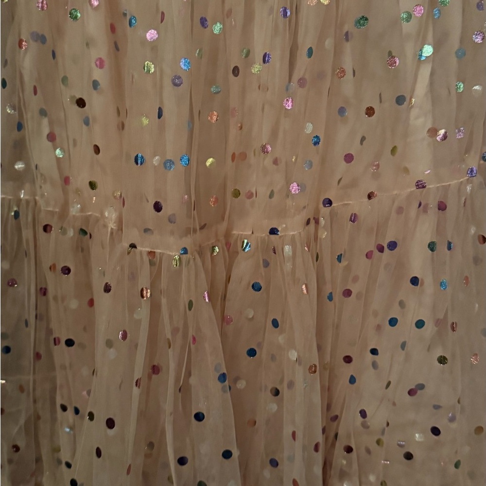 BHLDN Light  Pink Cecilia Glitter Off-Shoulder Midi Dress (See 2nd picture) - Picture 3 of 5